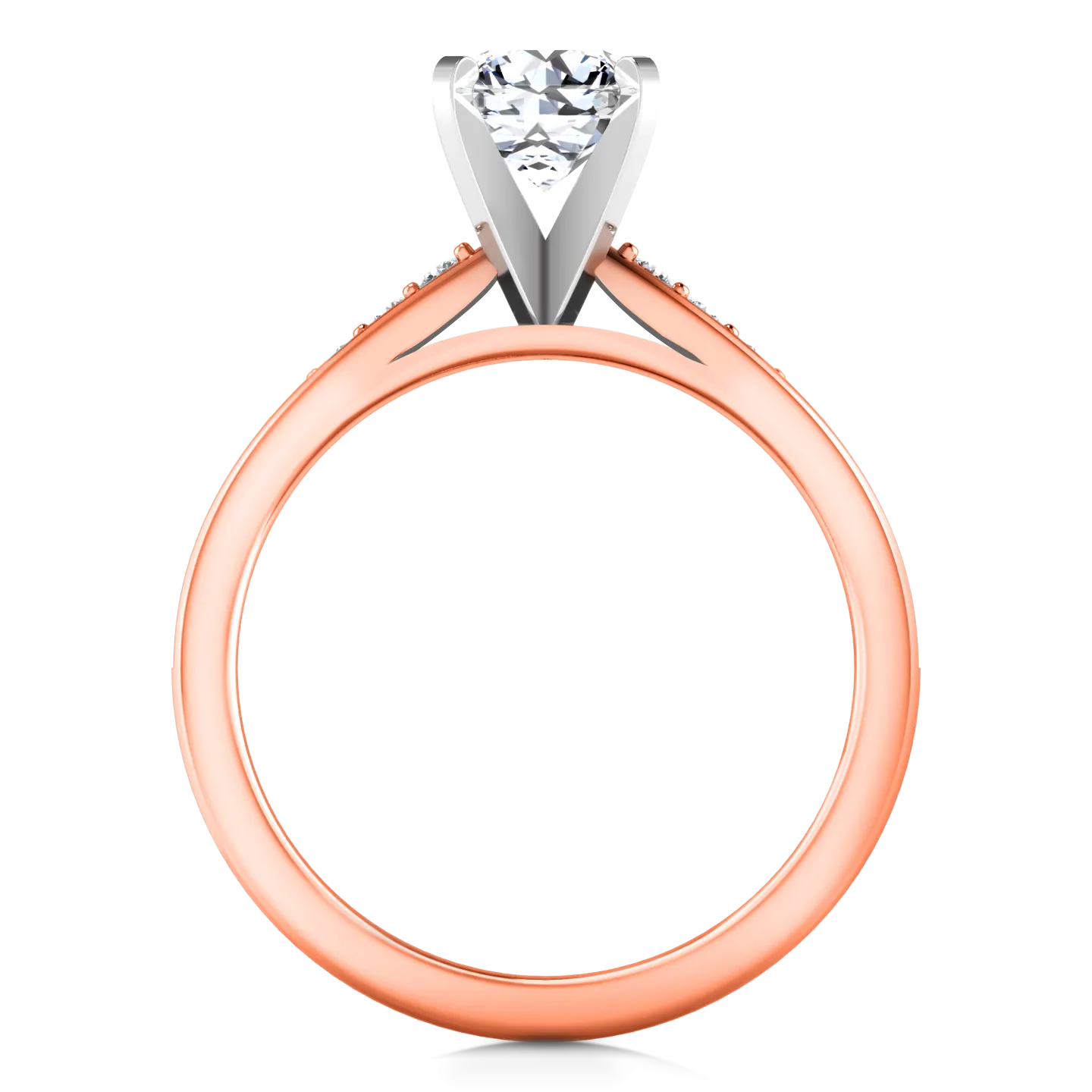 Pave Engagement Ring Belle 14K Rose Gold