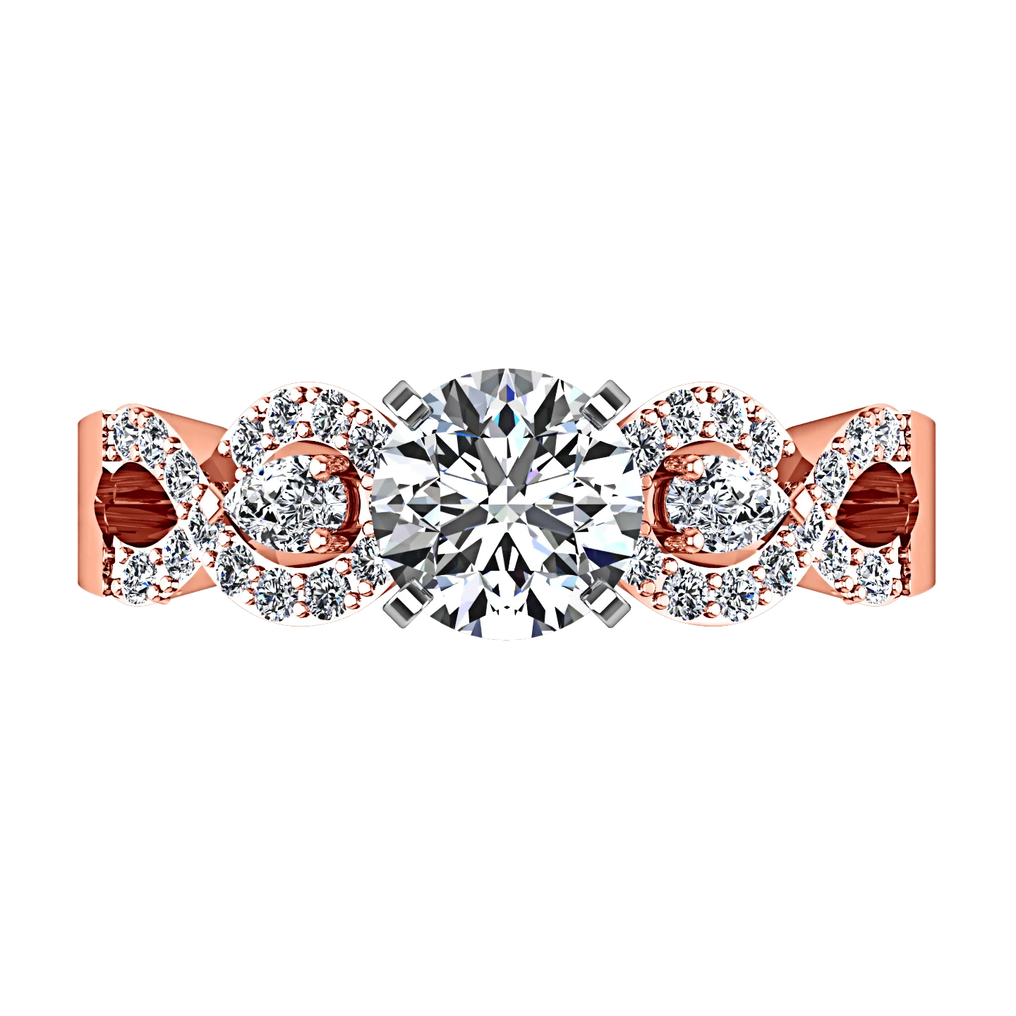 Pave Engagement Ring Chloe 14K Rose Gold