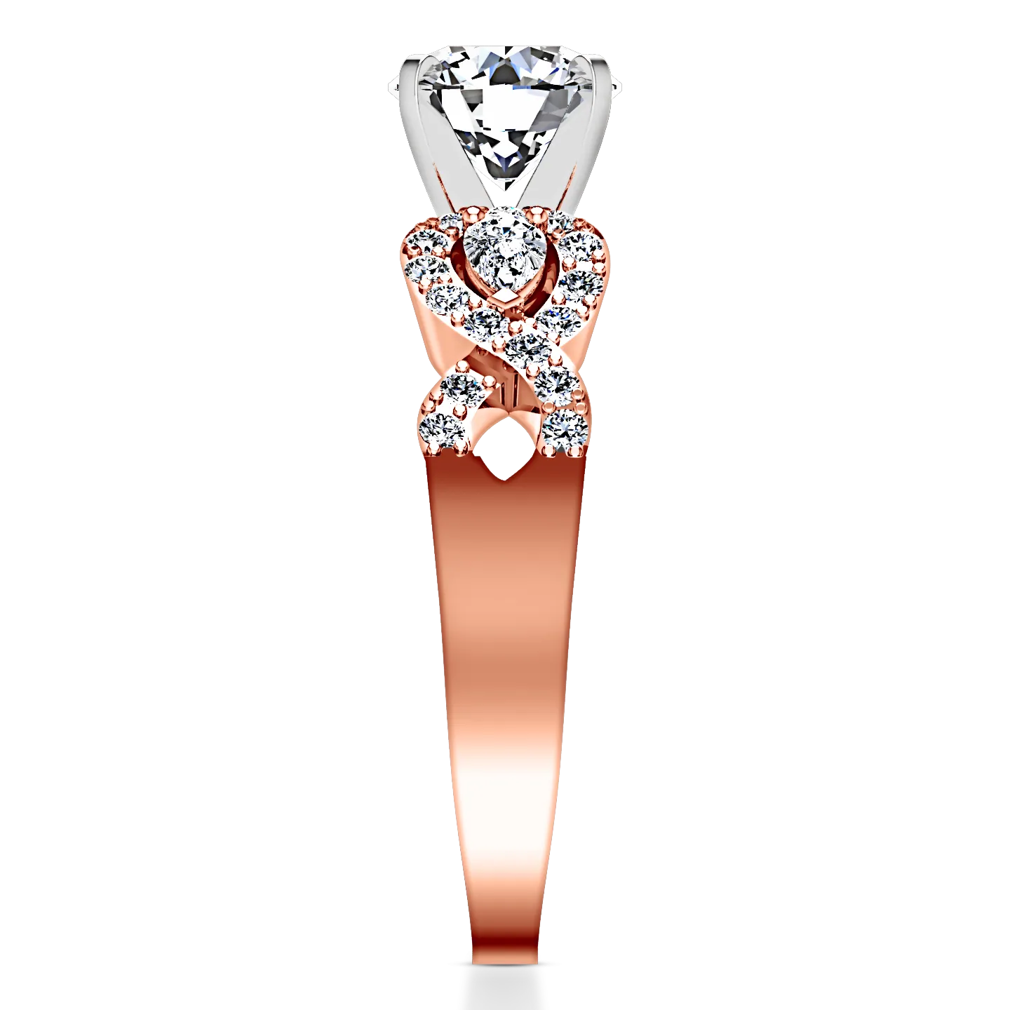 Pave Engagement Ring Chloe 14K Rose Gold