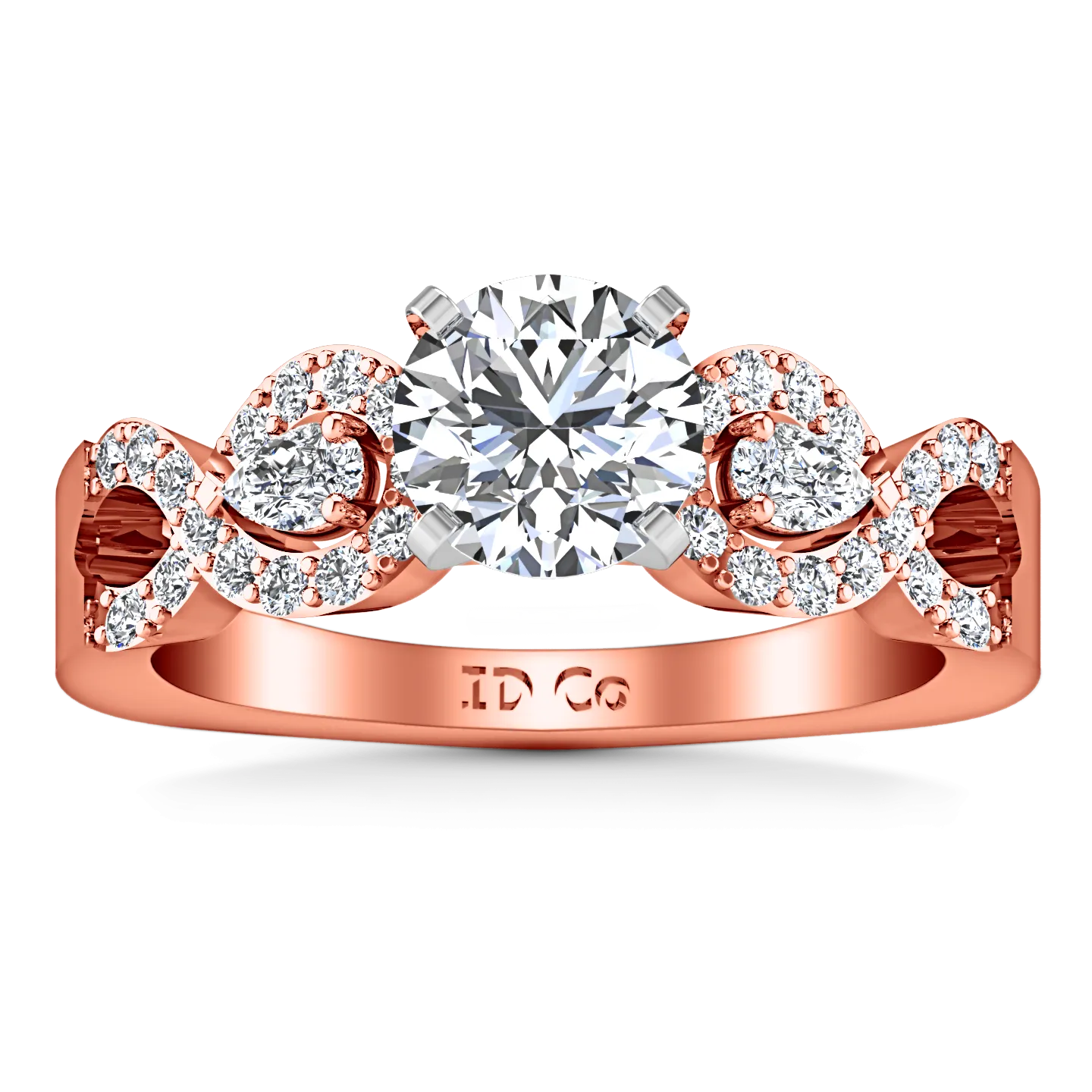 Pave Engagement Ring Chloe 14K Rose Gold