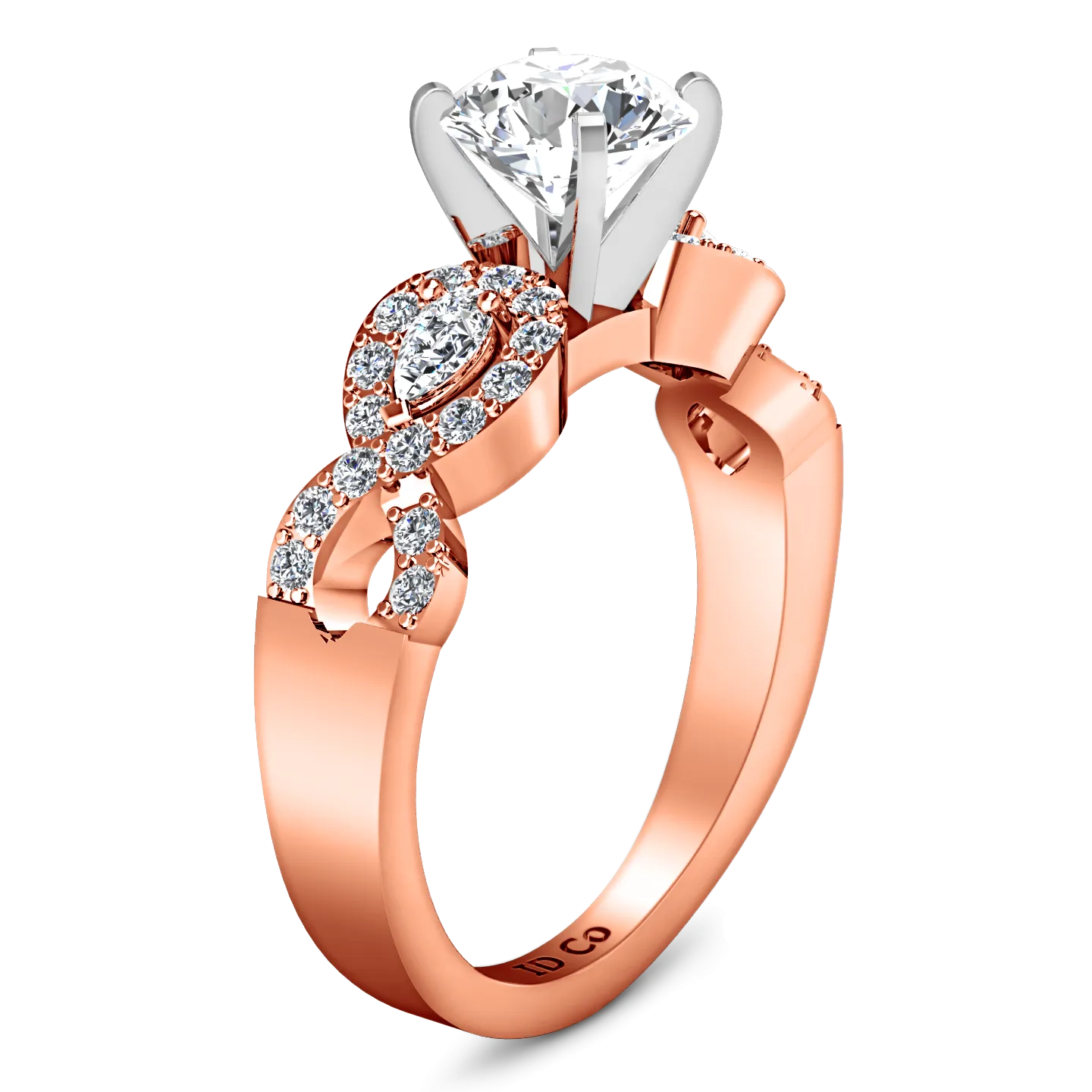 Pave Engagement Ring Chloe 14K Rose Gold