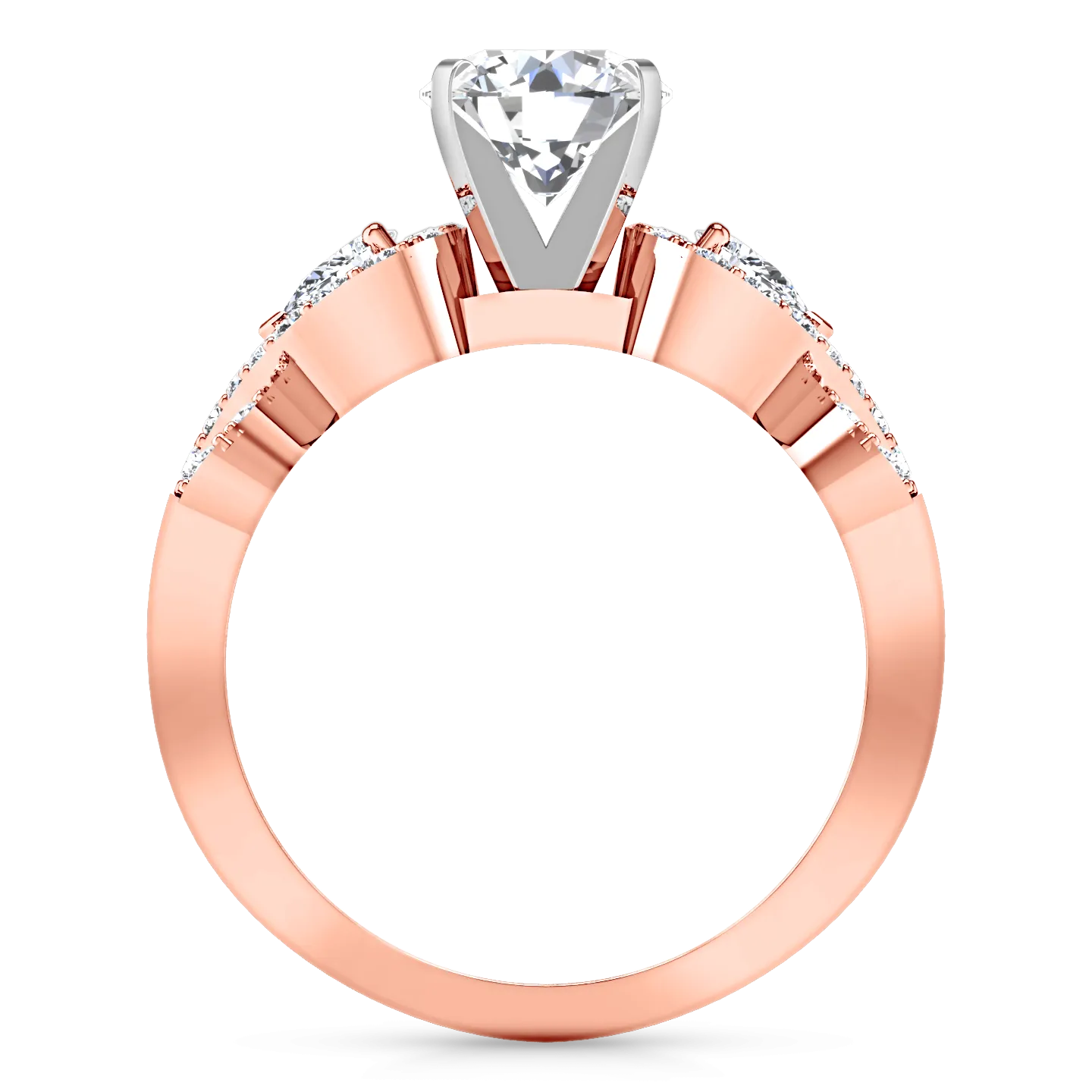 Pave Engagement Ring Chloe 14K Rose Gold