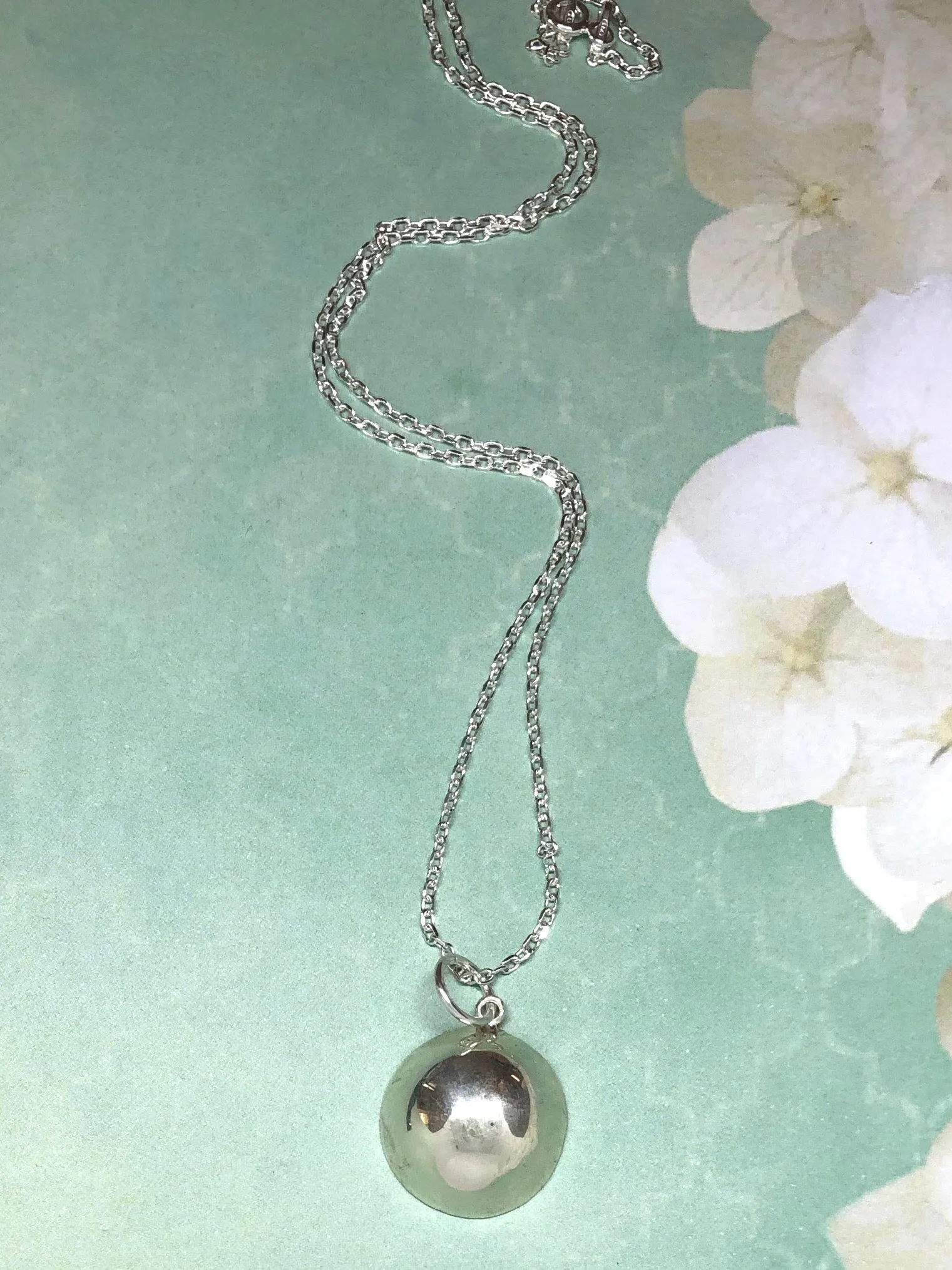 Pendant Bubbles of Silver Single Dome