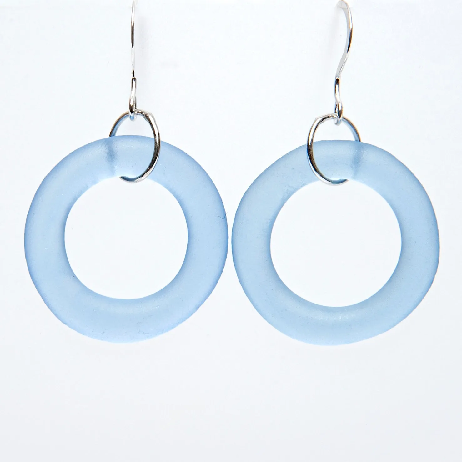 Periwinkle Seaglass Style Simple Earrings Sterling or Gold