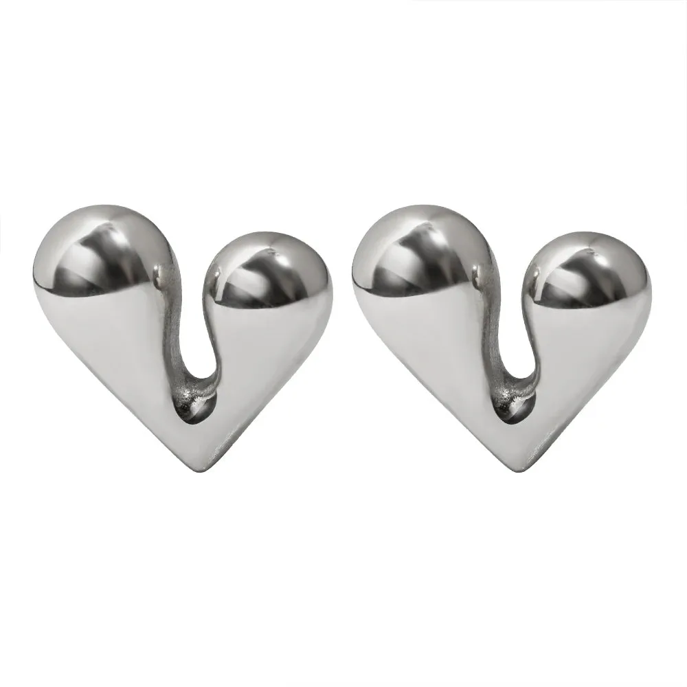 Personalized Liquid Heart Earrings Simple Charm Jewelry