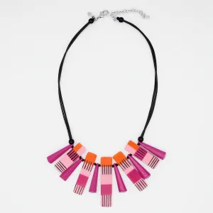 Pink and Orange Cascade Charm Necklace
