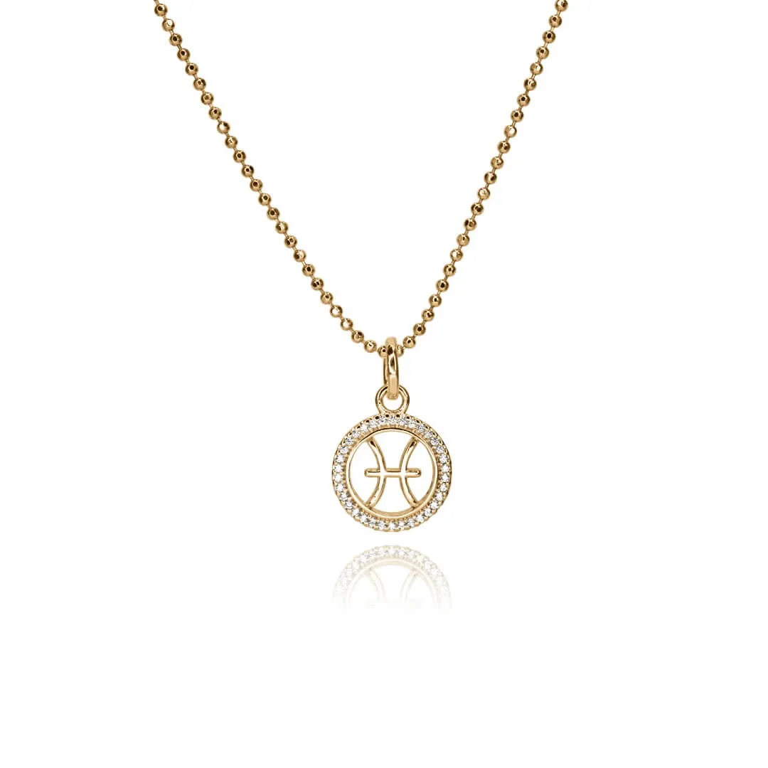 Pisces Mini Diamond Zodiac Necklace