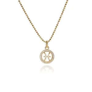 Pisces Mini Diamond Zodiac Necklace