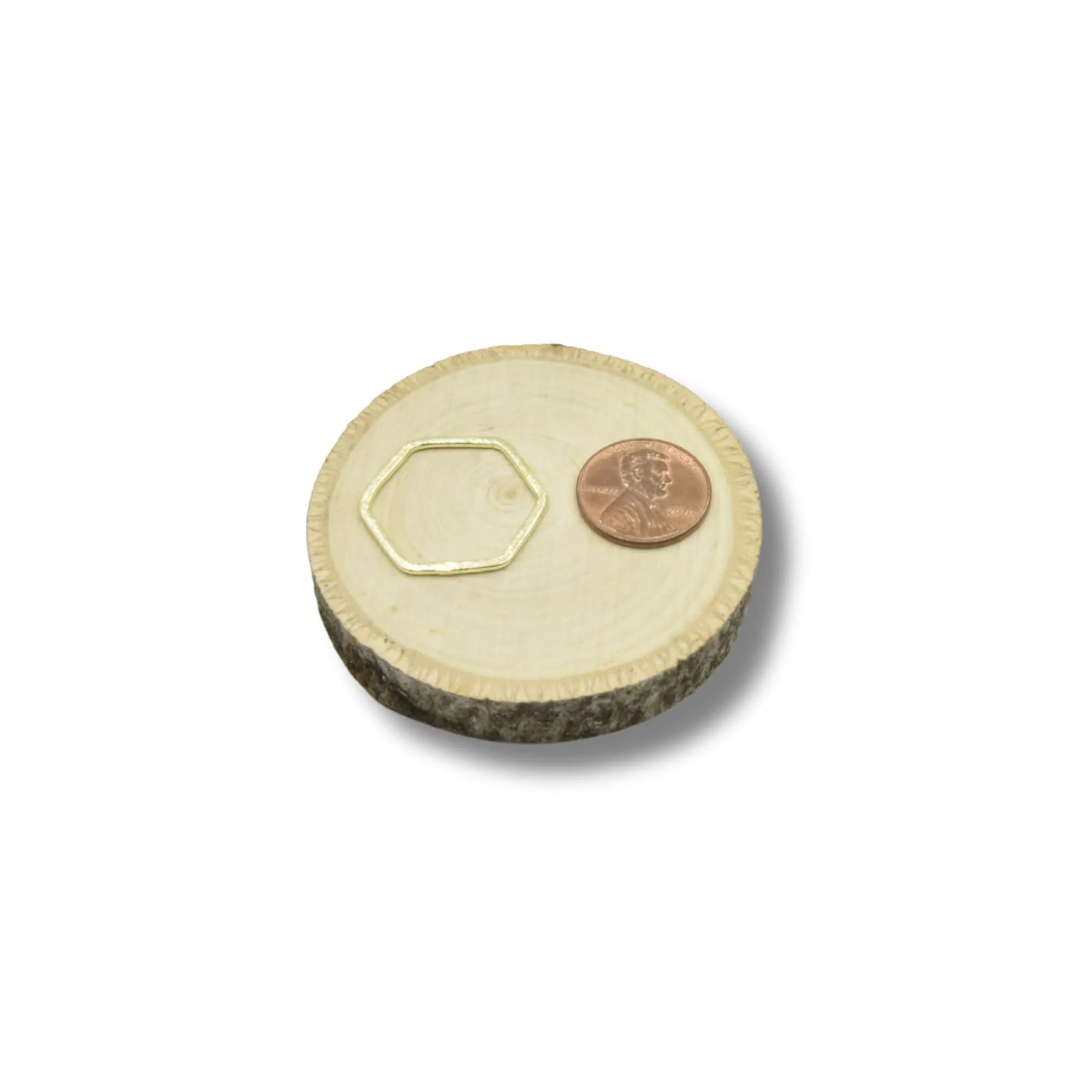 Plated Copper Open Hexagon Shaped Components - Measuring 27mm x 24mm - Sold in Packs of 10