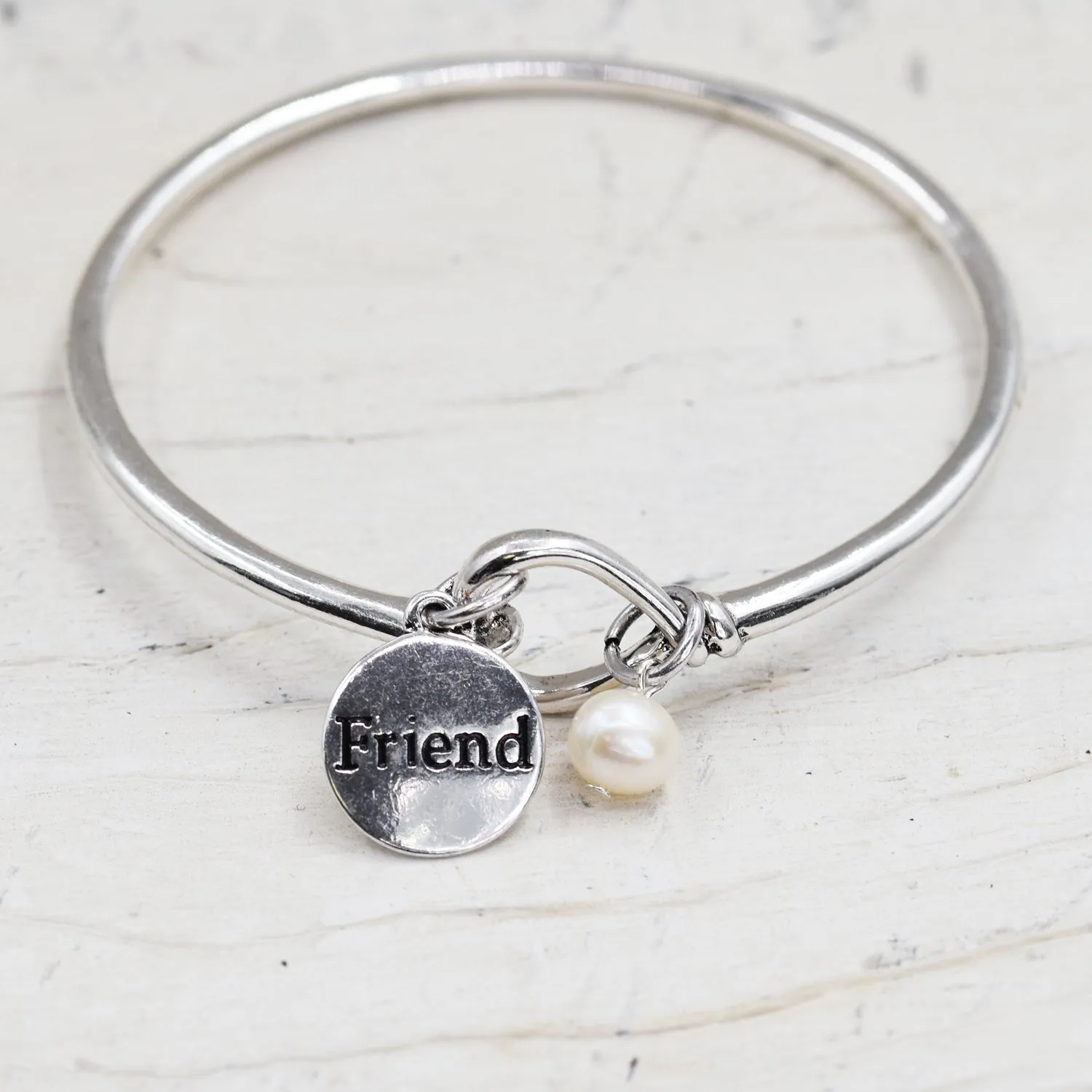 "Friend" charm bangle