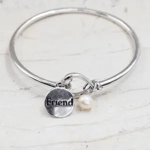 "Friend" charm bangle