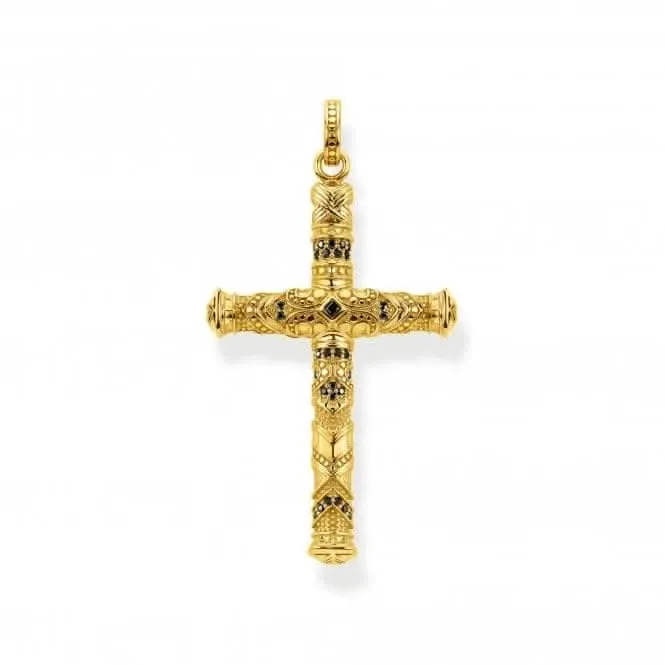Rebel At Heart Gold Plated Cross Pendant PE909-414-39