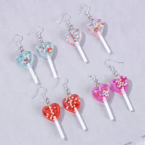 Resin Small Love Lollipop Simple Earrings