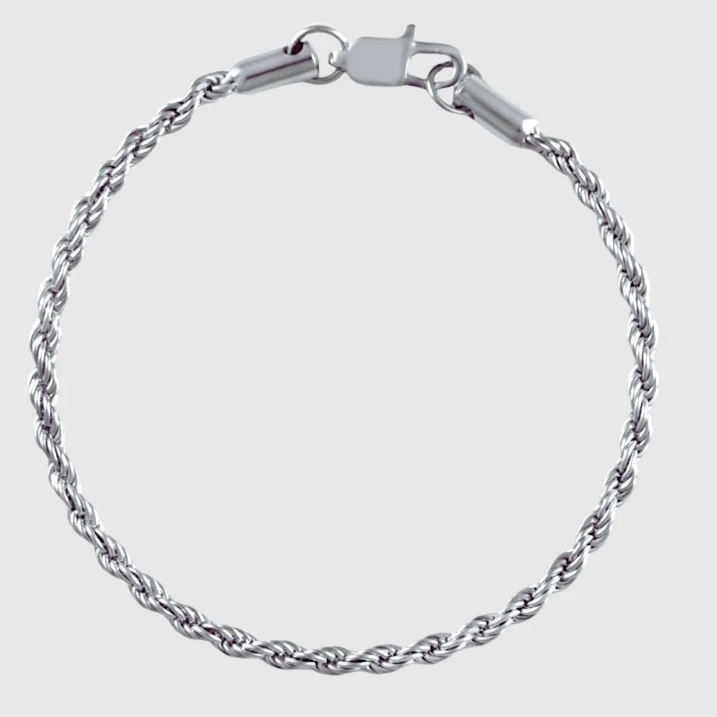 Rope Bracelet - 3mm (Silver)