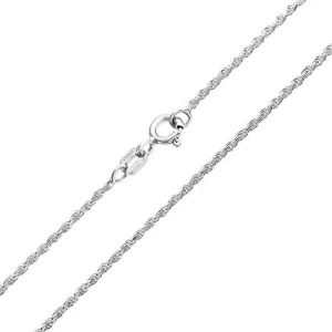 Rope Diamond Cut Link Chain 040 Gauge Sterling Silver Made In Italy