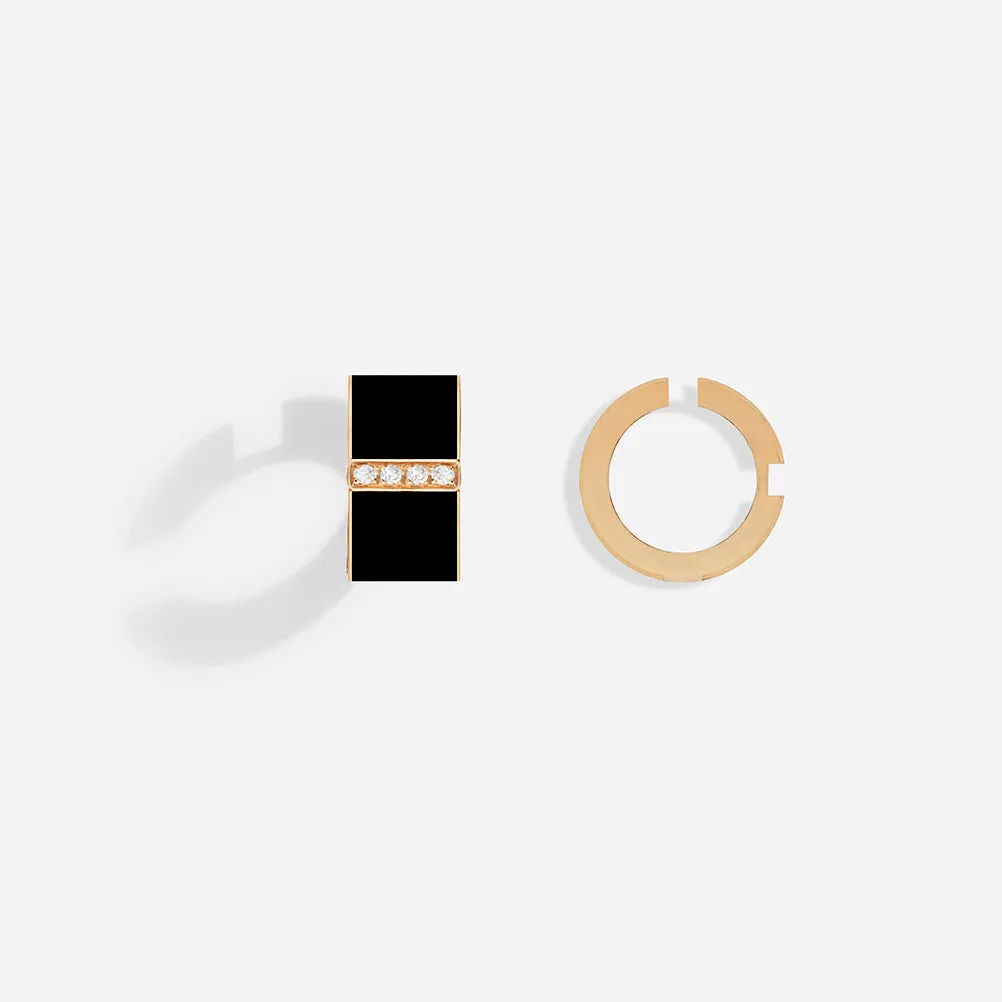 ROSE GOLD B8 BLACK LACQUER EAR CUFF