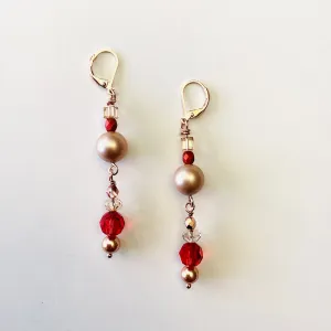 Rosey Red Simple Drop Earring