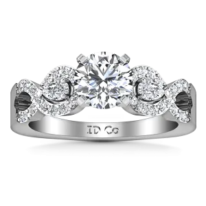 Round Diamond Pave Engagement Ring Chloe 14K White Gold