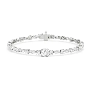 Round with Trailing Round and Marquise Tennis Bracelet
