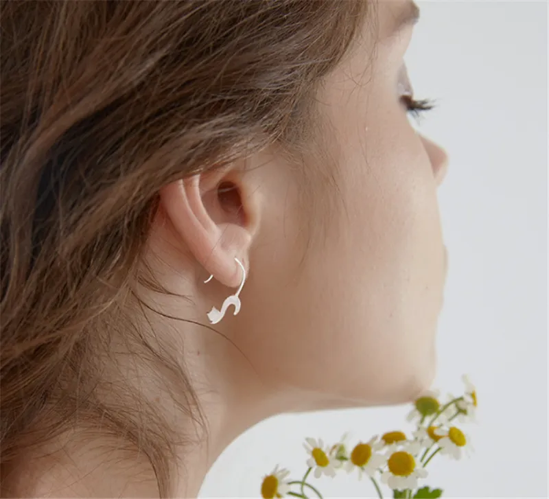 S925 Silver Earrings Female Simple Niche Ins Earrings
