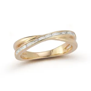Sadie Pearl Baguette Crossover Ring