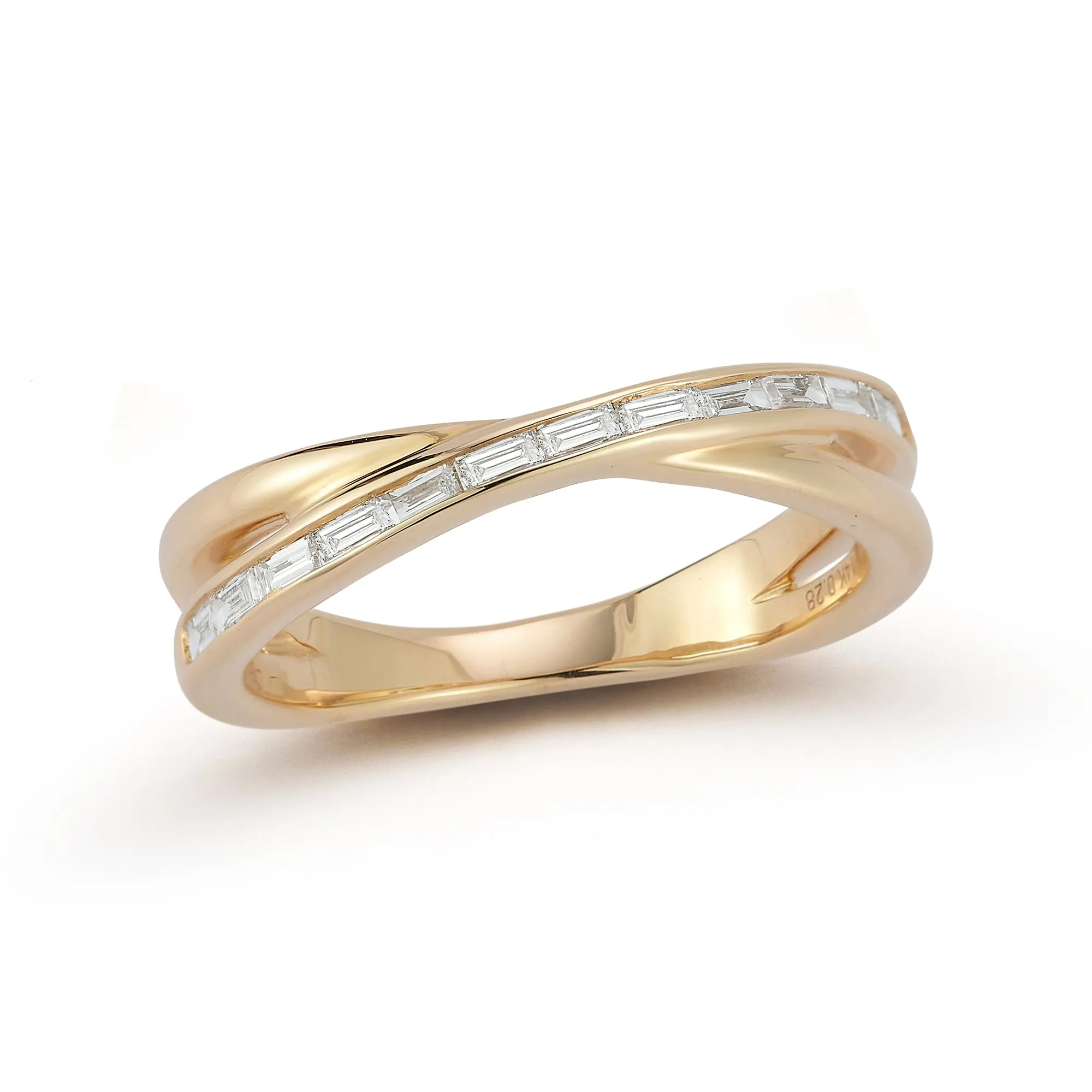 Sadie Pearl Baguette Crossover Ring
