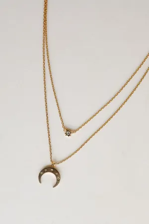 Sami Gold Crescent Horn Layered Necklace