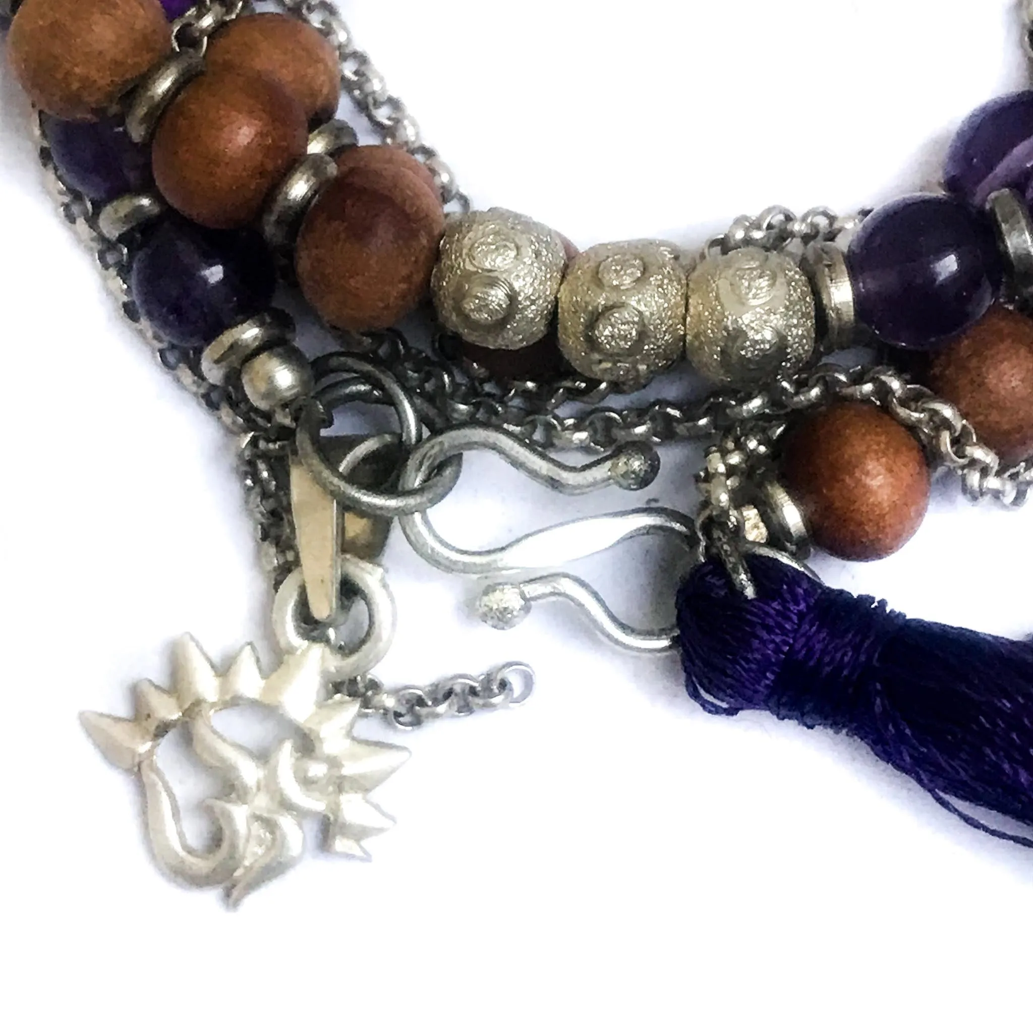 Sandalwood & Amethyst Wrap Bracelet