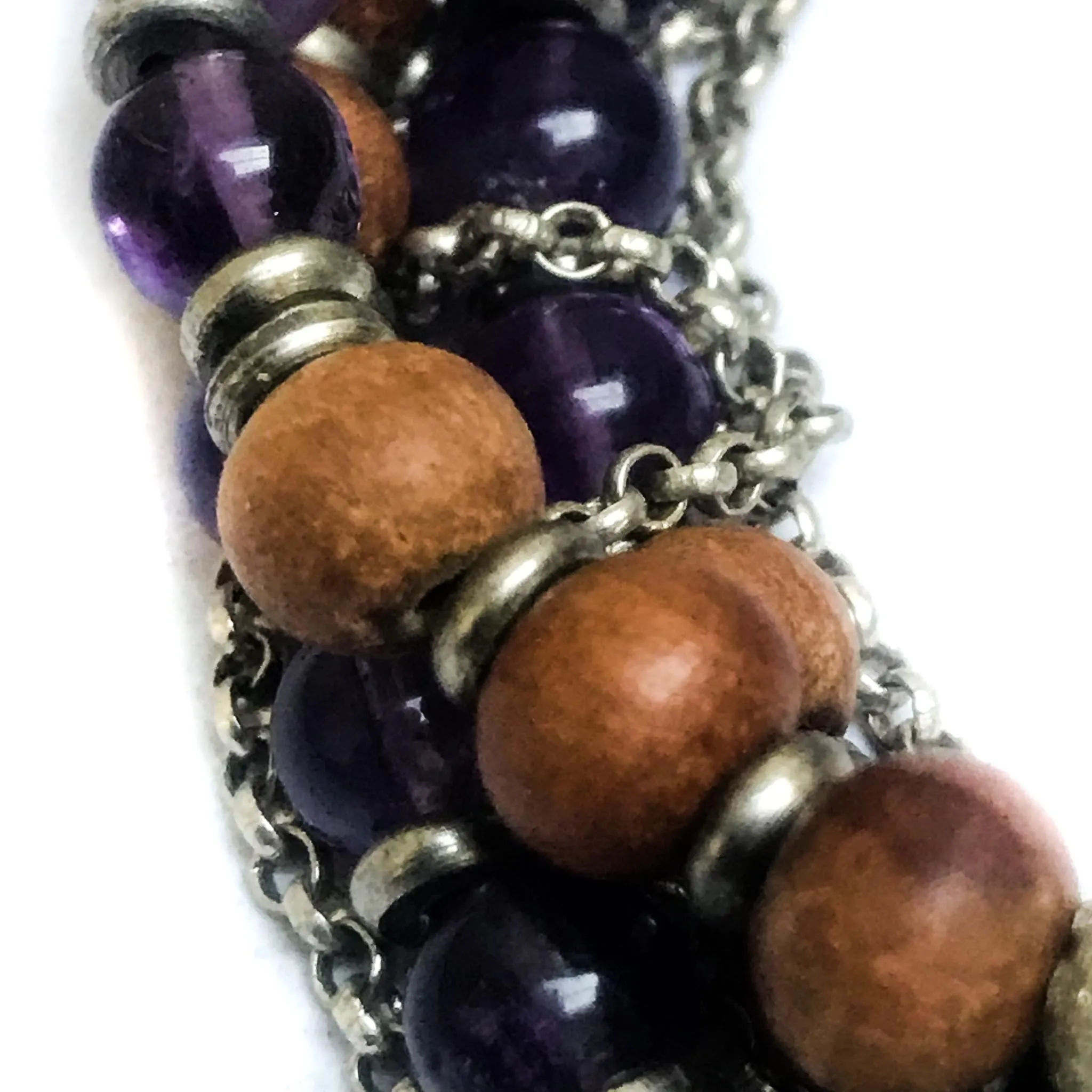 Sandalwood & Amethyst Wrap Bracelet