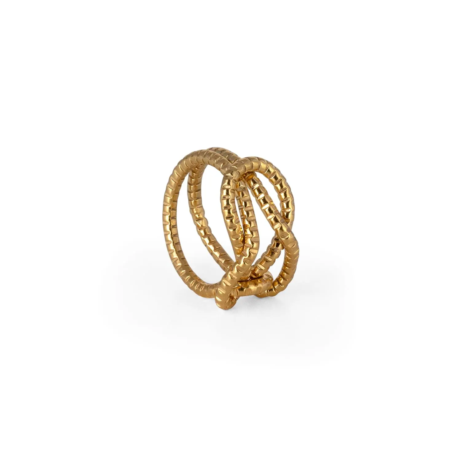 Serpentine Knot Ring Gold Plated