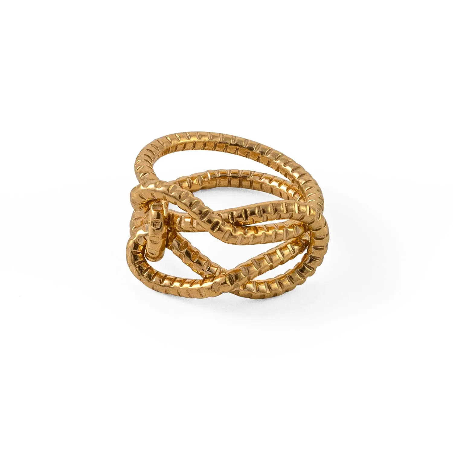 Serpentine Knot Ring Gold Plated