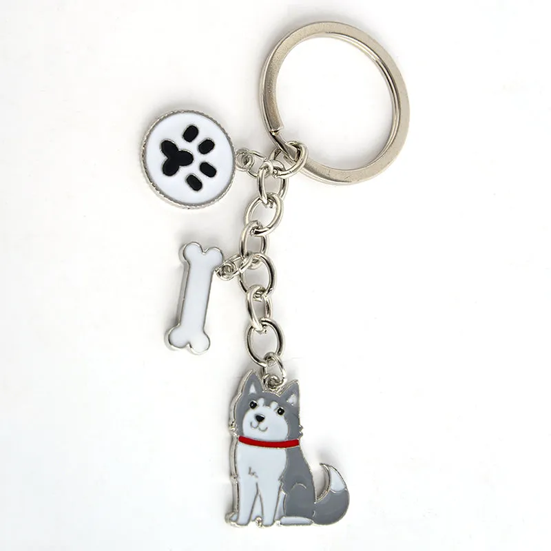 Siberian Husky pendant key chains for men women