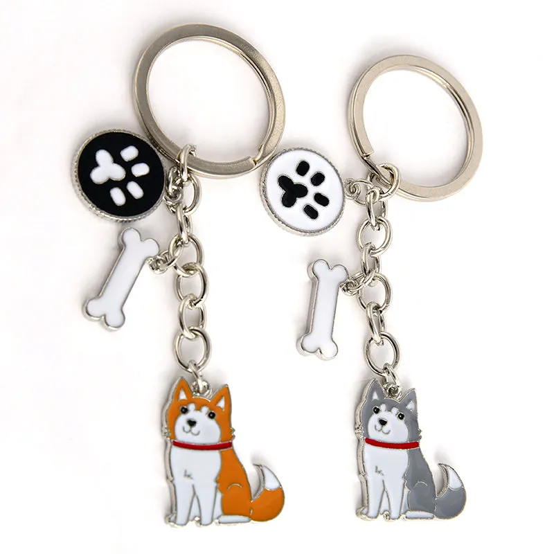 Siberian Husky pendant key chains for men women