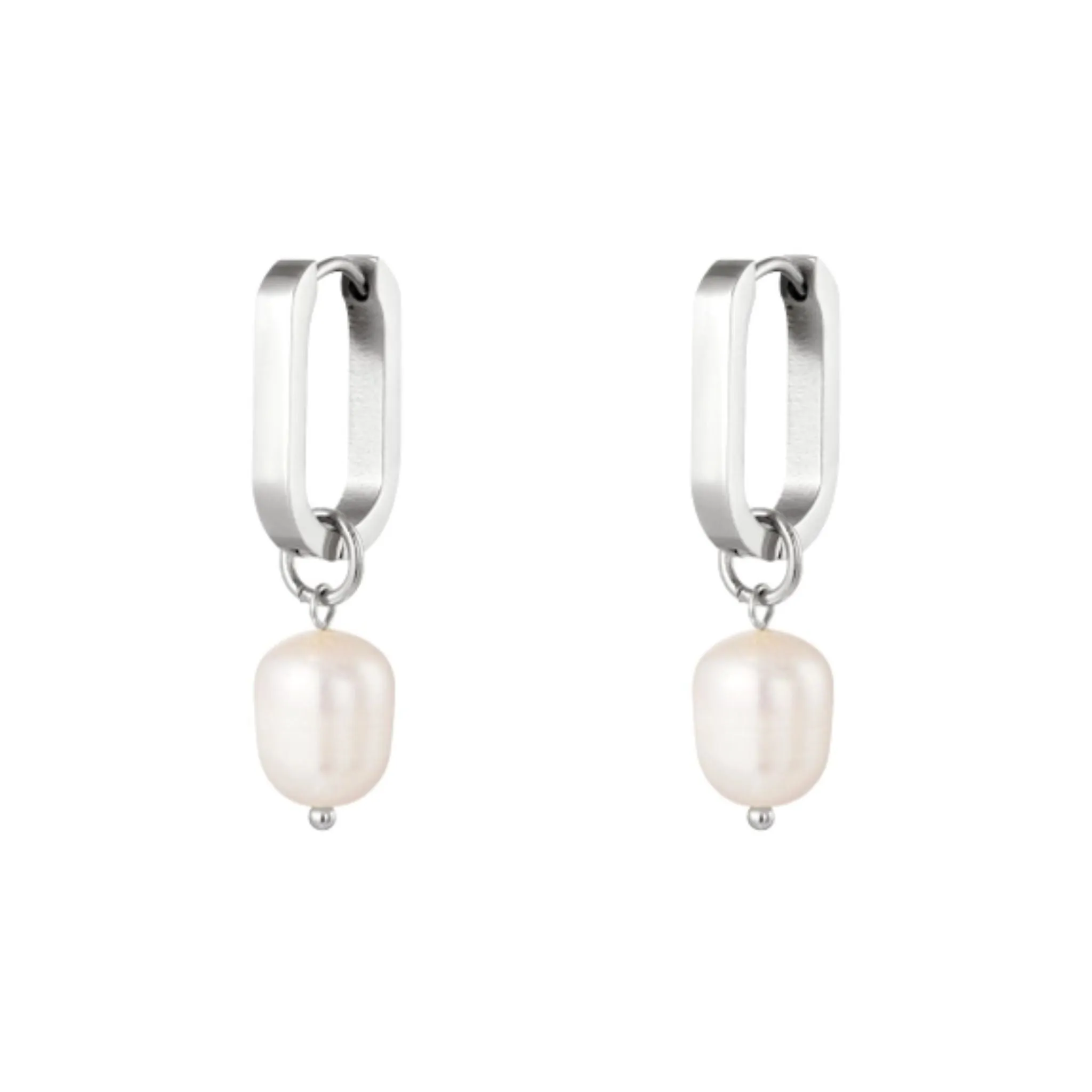 Silver Freshwater Pearl Drop Earrings