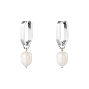 Silver Freshwater Pearl Drop Earrings
