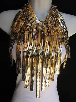 Silver Metal Links Wide Chains Multi Strand Dressy Casual 20" Necklace