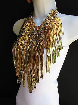 Silver Metal Links Wide Chains Multi Strand Dressy Casual 20" Necklace