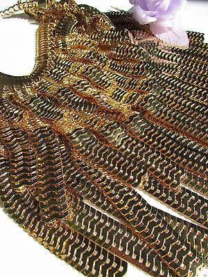 Silver Metal Links Wide Chains Multi Strand Dressy Casual 20" Necklace
