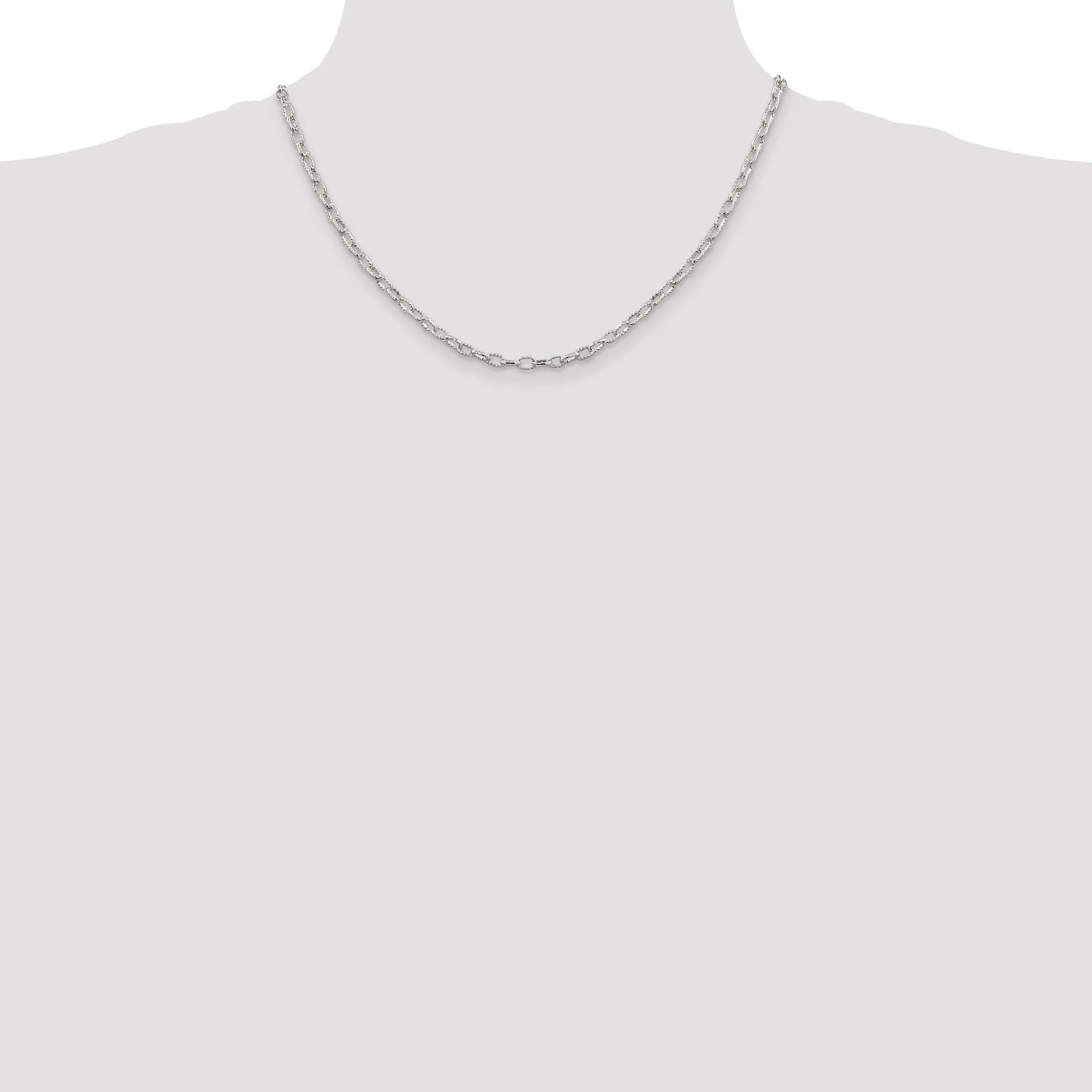 Silver Polished 3.50-mm Fancy Rolo Chain