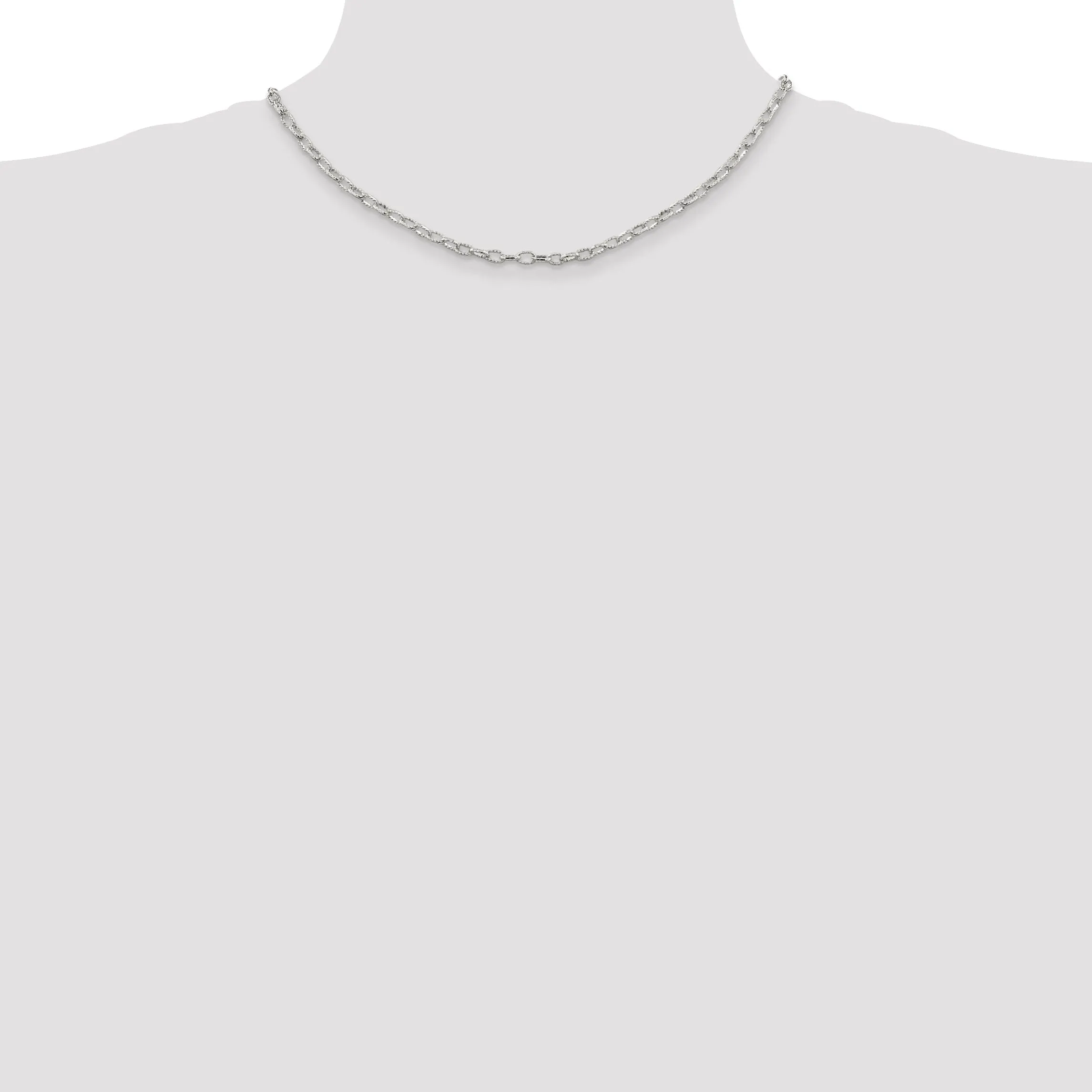 Silver Polished 3.50-mm Fancy Rolo Chain