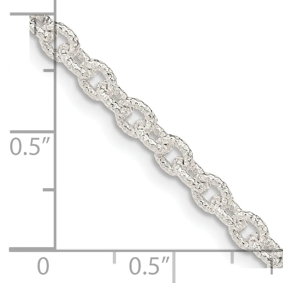 Silver Polished 3.50-mm Fancy Rolo Chain
