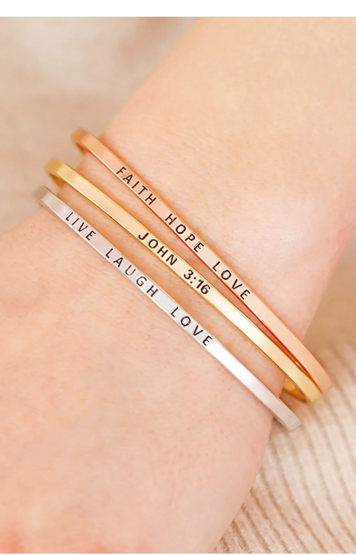 Silver Tone Inspiration Bracelets