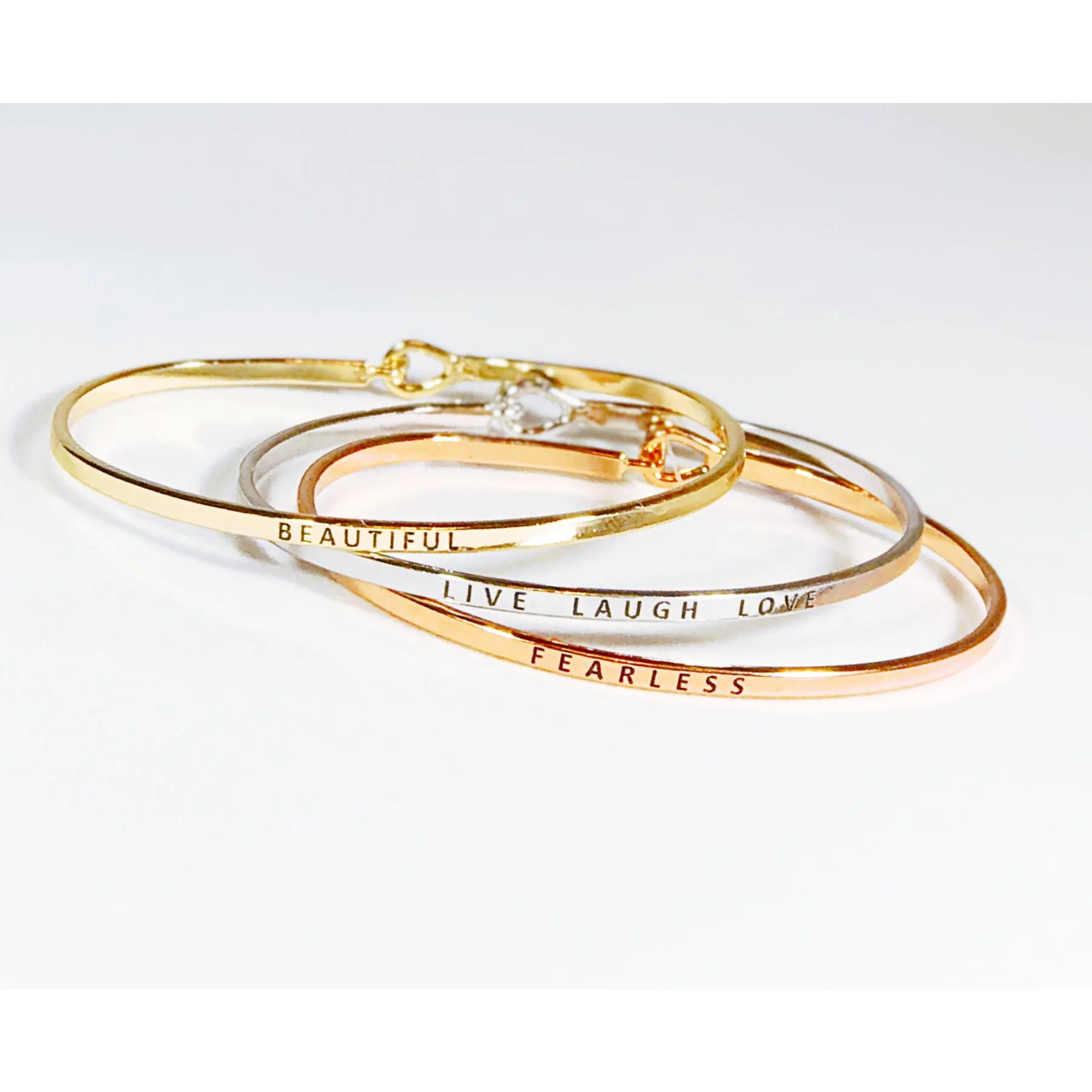 Silver Tone Inspiration Bracelets