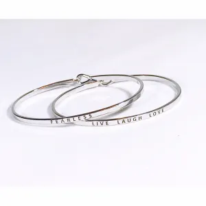 Silver Tone Inspiration Bracelets