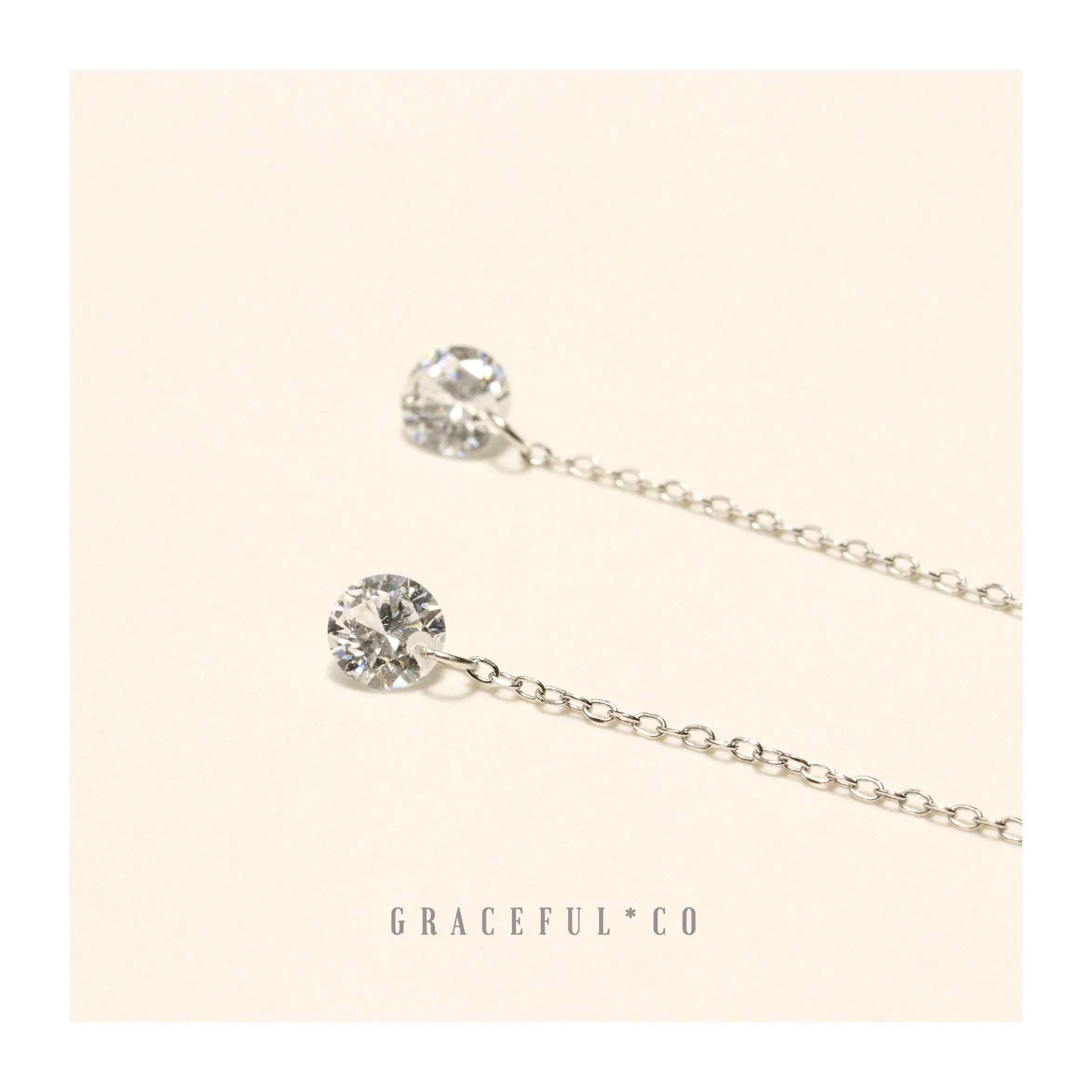 Simple Diamond Threader Earrings