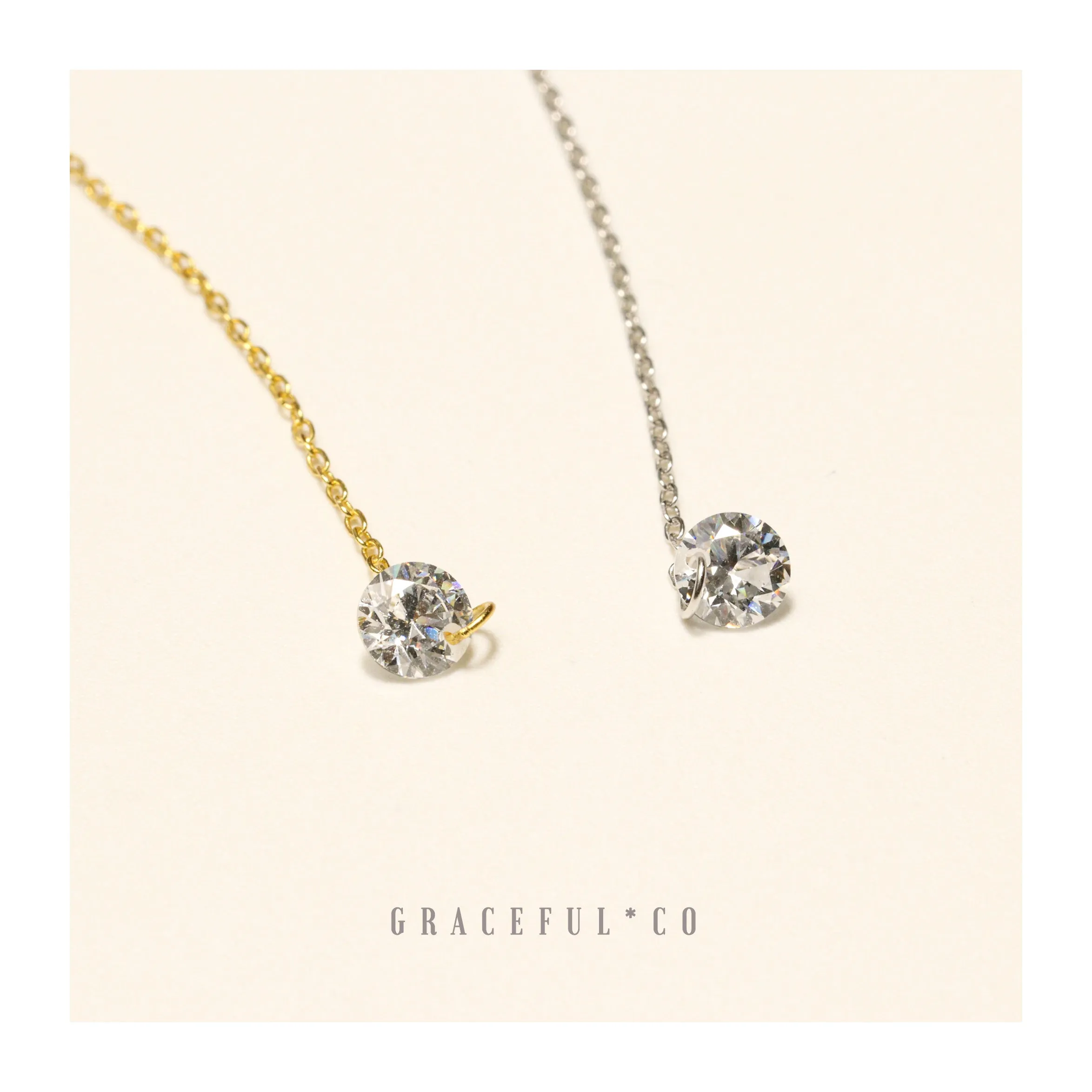 Simple Diamond Threader Earrings