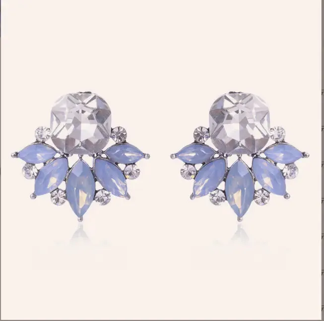 Simple Four Color Flower Stud Women Earrings