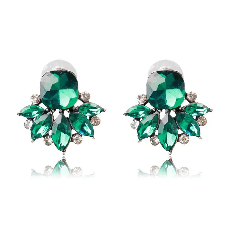 Simple Four Color Flower Stud Women Earrings