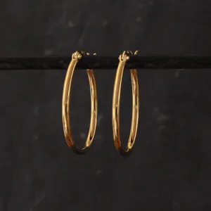 Simple Oval Hoop Earrings
