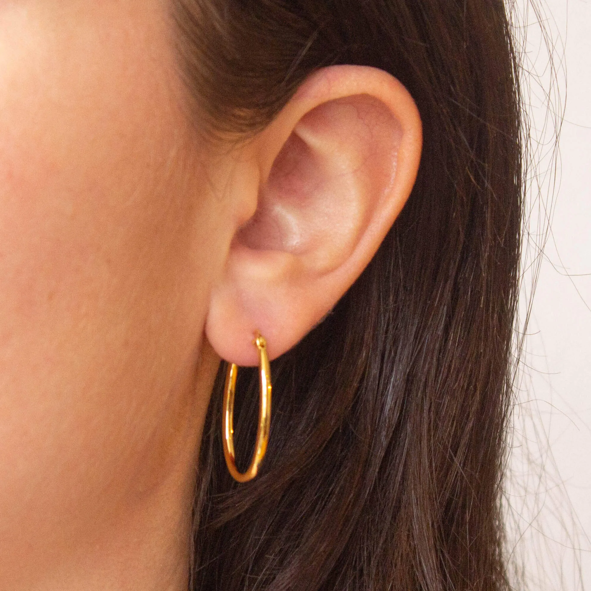 Simple Oval Hoop Earrings